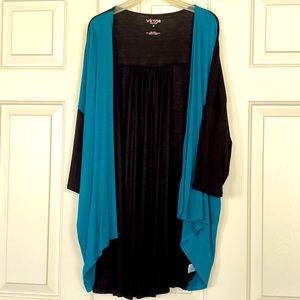 Women's Victor by Victor Alfaro Black and Blue Cardigan Style Size M